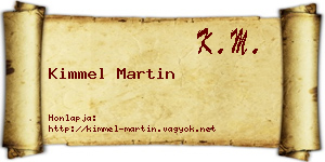 Kimmel Martin névjegykártya